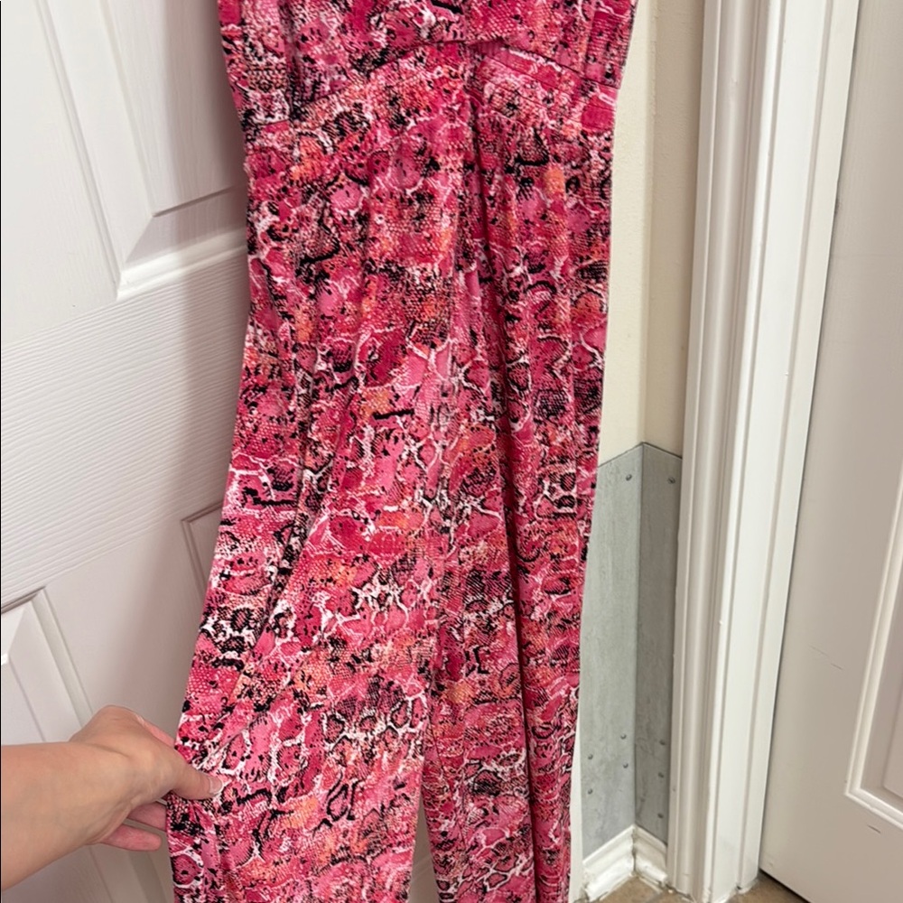 Calvin Klein Pink Animal Sleeveless Jumpsuit - Picture 9 of 9